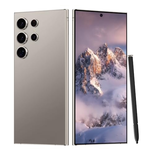 Unlocked Cell Phones C24 Ultra Smartphone Android 13 Phones 8GB+256GB/6.8" HD Screen/Dual SIM/108MP+48MP Camera/6800 mAh/Built-in Pen (Light Cyan)