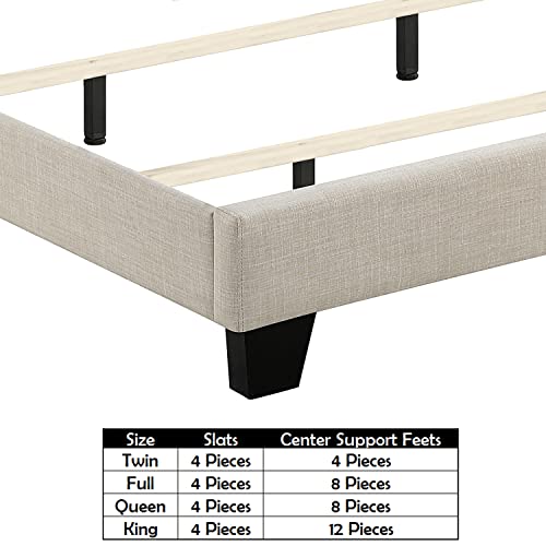 Rosevera Marcelle Bed Frame,Wingback Bed Frame with Signature Design Adjustable Headboard,Upholstered with Button Tufting Bed for Bedroom