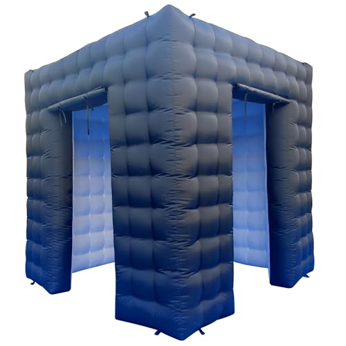 SAYOK Portable Inflatable Photo Booth Enclosure (White, Two Doors, 8.2x8.2x8.2ft), Photo Booth Tent with Air Blower and Remote Controller