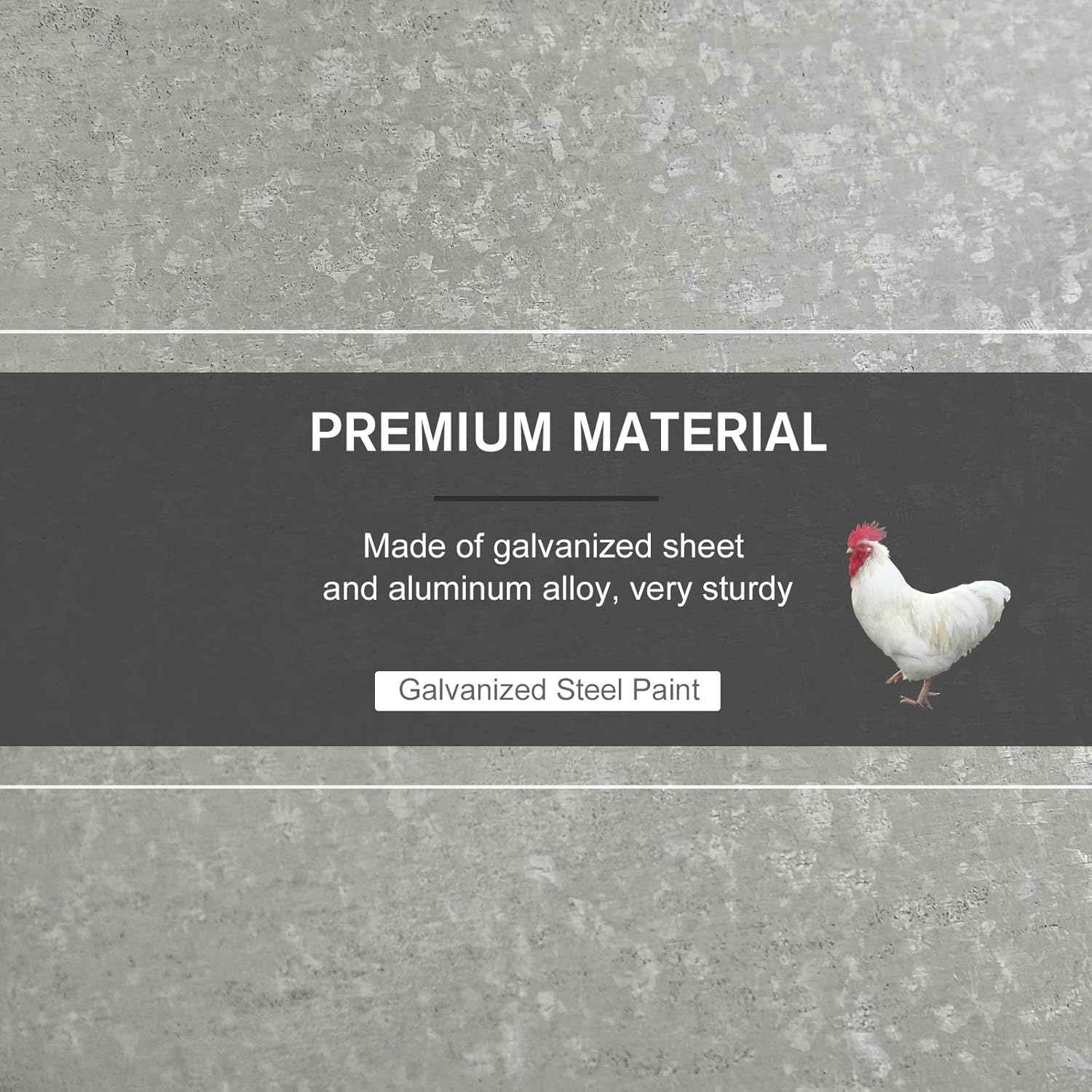 PawHut 30 lbs Capacity Automatic Chicken Poultry Feeder with a Galvanized Steel and Aluminium Build, Weatherproof Design