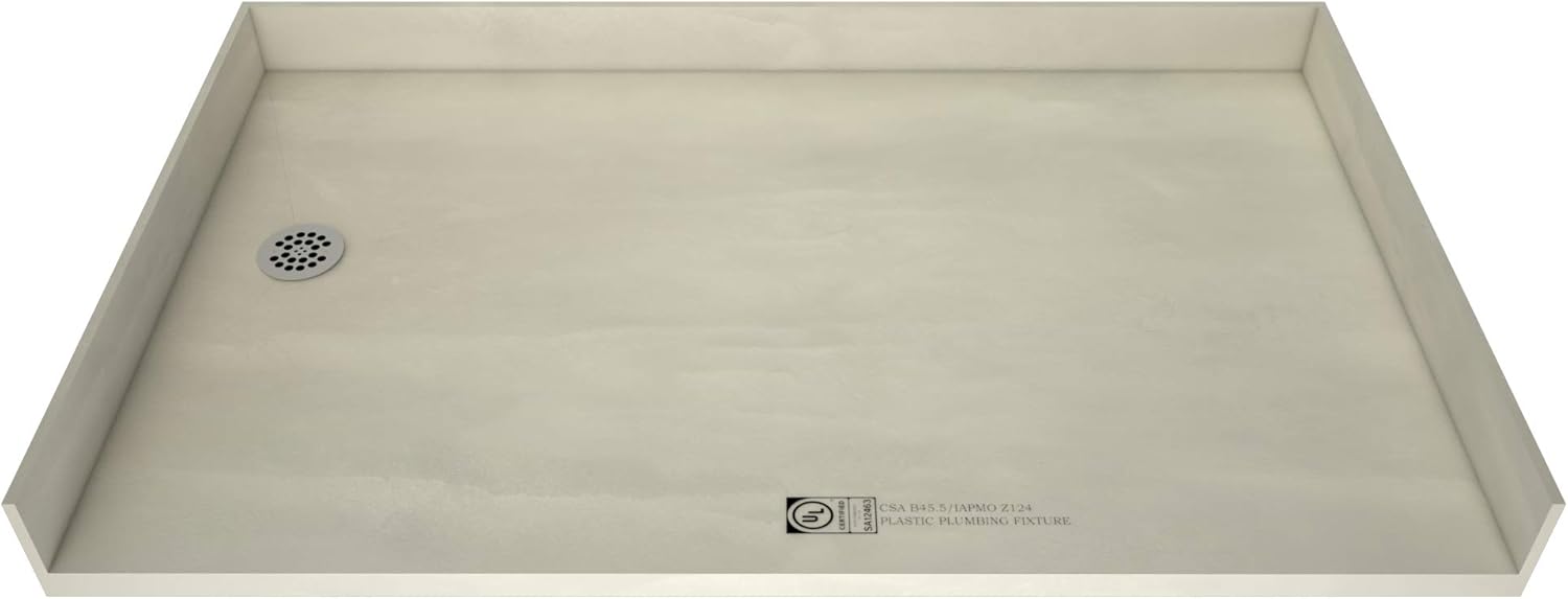 Tile Redi 3060RBF-PVC Barrier Free Shower Pan with Integrated Right PVC Drain, 30-Inch Depth by 60-Inch Width