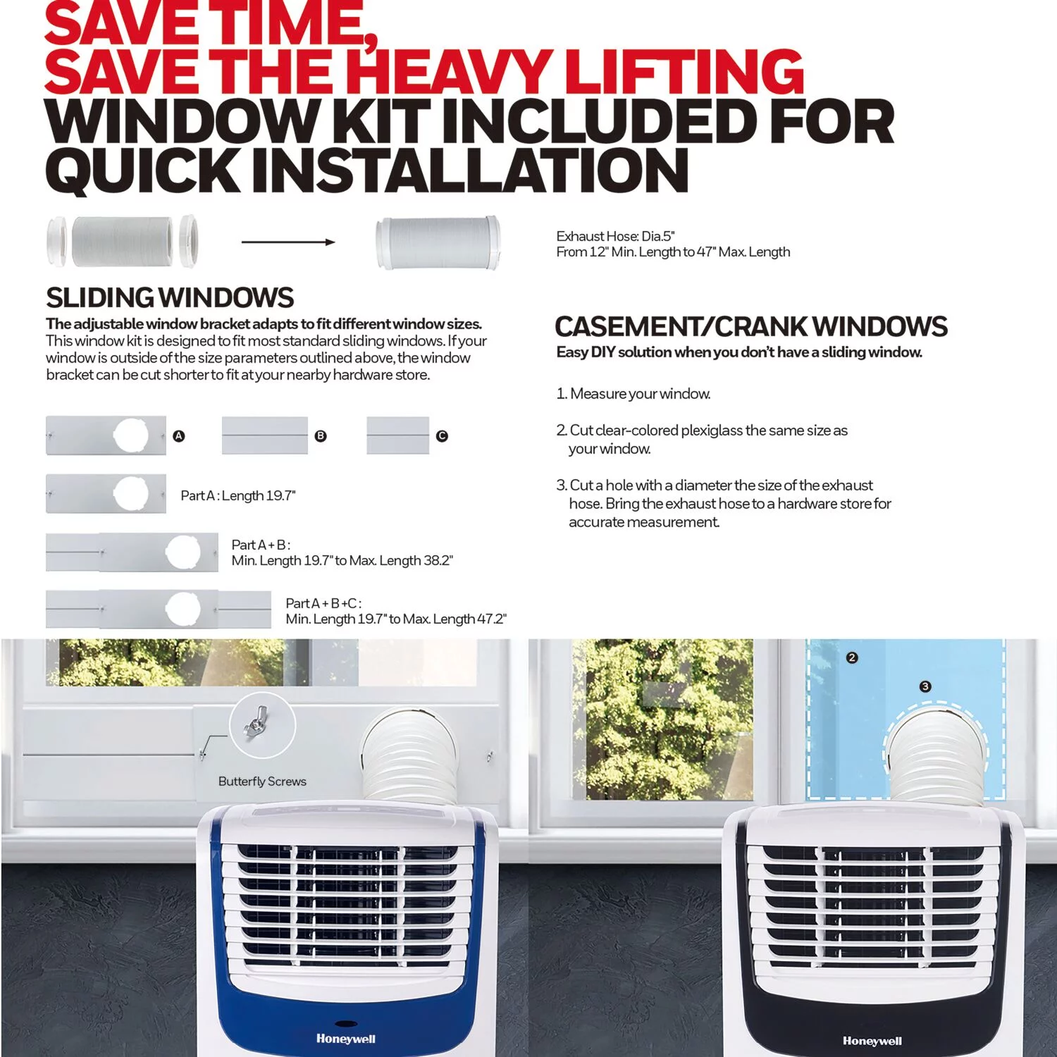 Honeywell 6,800 BTU 115-Volt Portable Air Conditioner with Remote, White/Black, MO0CESWK7