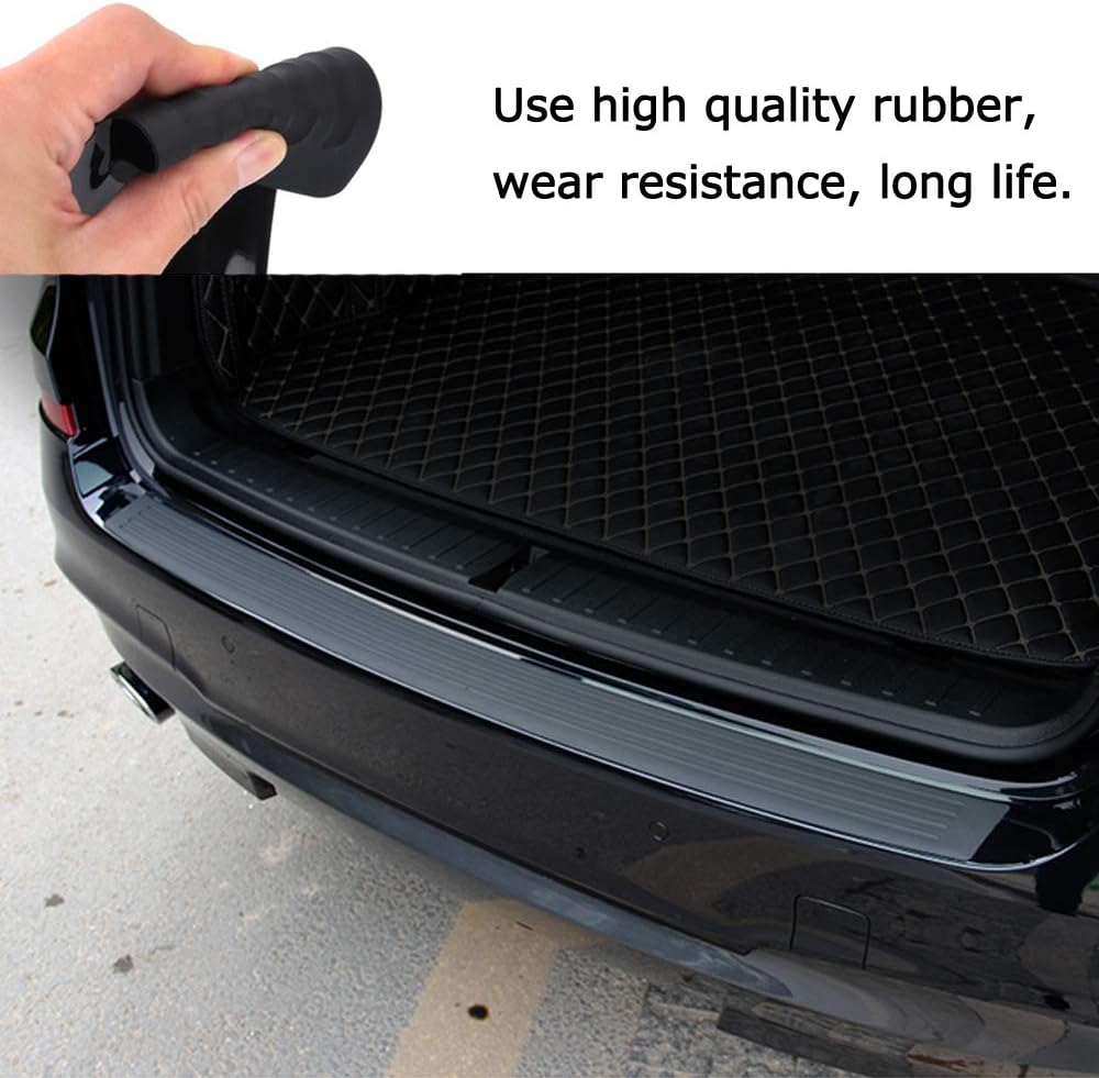 Rear Bumper Protector Guard Universal Black Rubber Scratch-Resistant Trunk Door Entry Guards Accessory Trim Cover for SUV/Cars(35.8Inch) Pack of 2