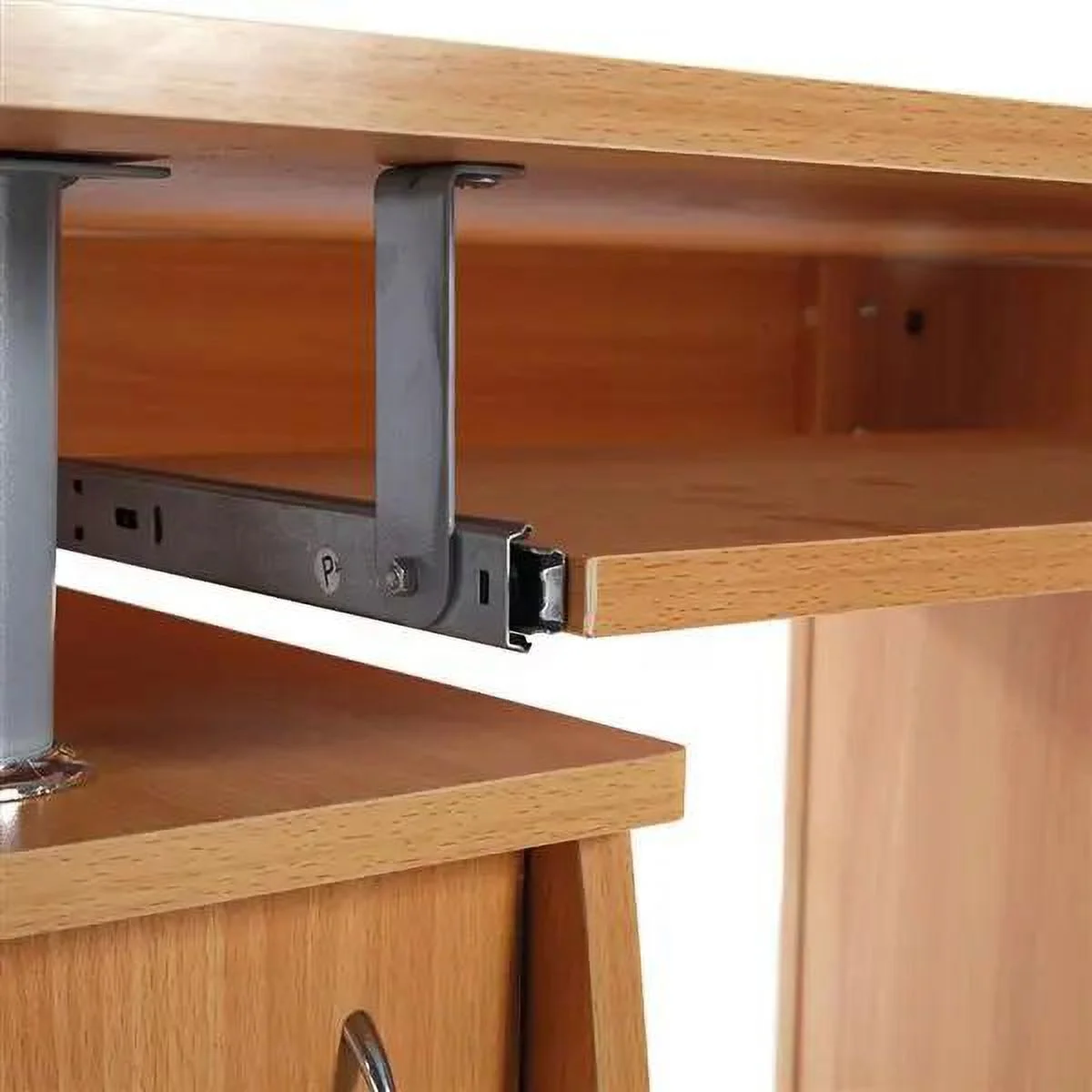 15mm MDF Portable 1pc Door with 3pcs Drawers Computer Desk Wood Color