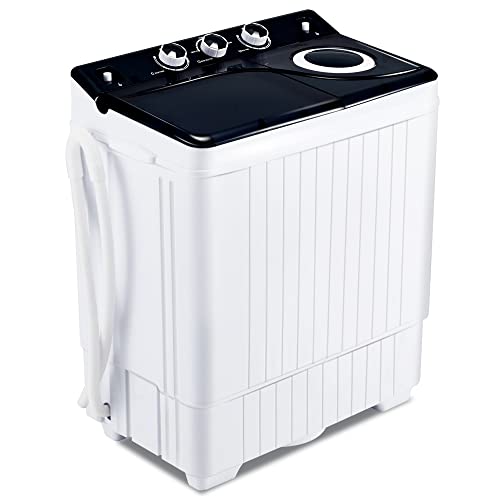Portable Washing machine Mini Washer and Dryer Combo Compact Twin Tub Washing Machine Laundry Washer & Spinner with Built-in Gravity Drain