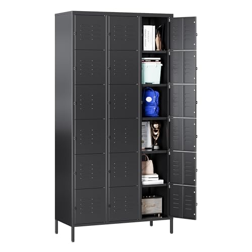 72" Metal Locker for Employees 3 Doors Blue Steel Storage Locker for Office, School, Gym - Metal Storage Cabinets for Home, Office, Gym, School