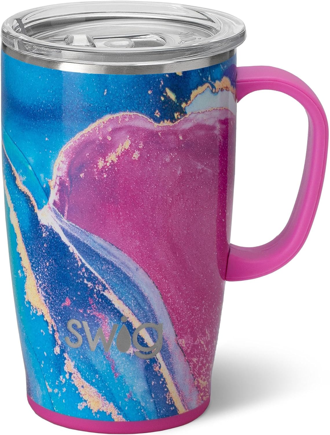 Swig Life 18oz Travel Mug | Insulated Tumbler with Handle and Lid, Cup Holder Friendly, Dishwasher Safe, Stainless Steel, Travel Coffee Cup