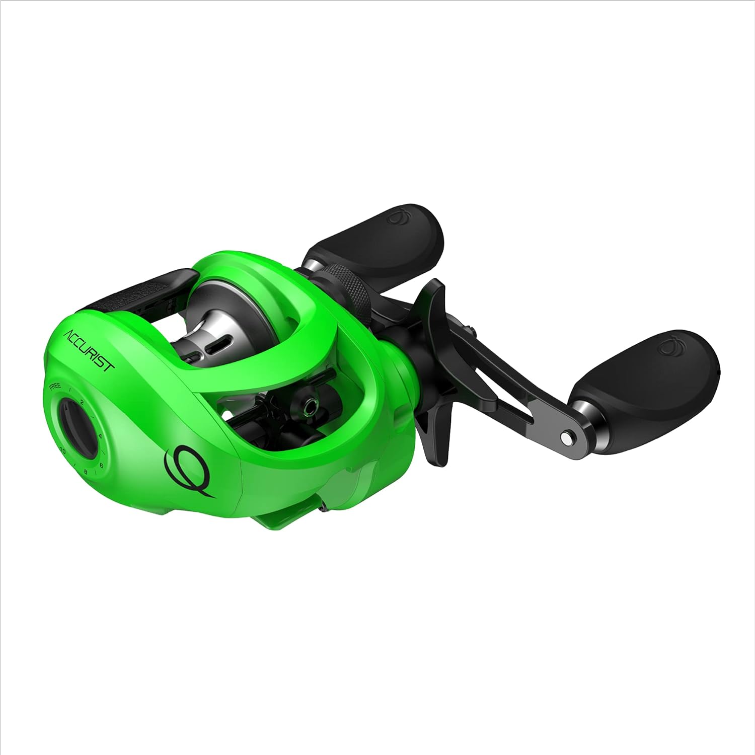 Quantum Accurist Baitcast Fishing Reel, Size 100 Reel, Oversized Non-Slip Handle Knobs and Continuous Anti-Reverse Clutch, One-Piece Aluminum Frame