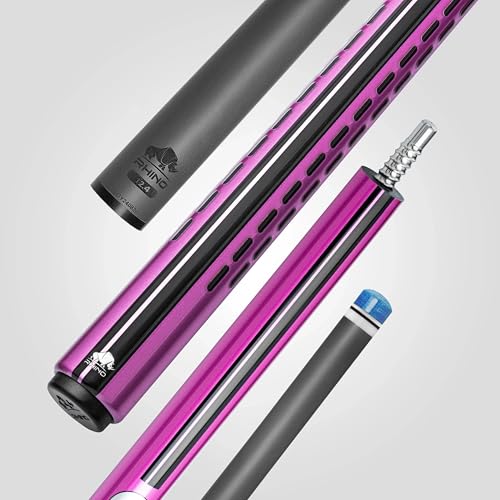 RHINO Nebula 2 Pool Cue - 100% Carbon Fiber Shaft & Composite Butt. Time Crystal Tip, Pro Taper Design, 12.4 mm,12.8 mm. 3/8-8 Joint