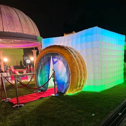 SAYOK Inflatable Party Tent Inflatable Nightclub White Inflatable Camera Photo Booth Enclosure Inflatable Cube Tent for Event, Show, Exhibition, Bars
