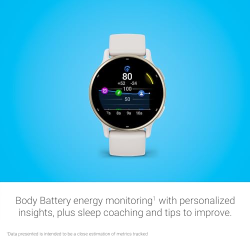 Garmin v&iacute;voactive 5, Health and Fitness GPS Smartwatch, AMOLED Display, Up to 11 Days of Battery, Ivory