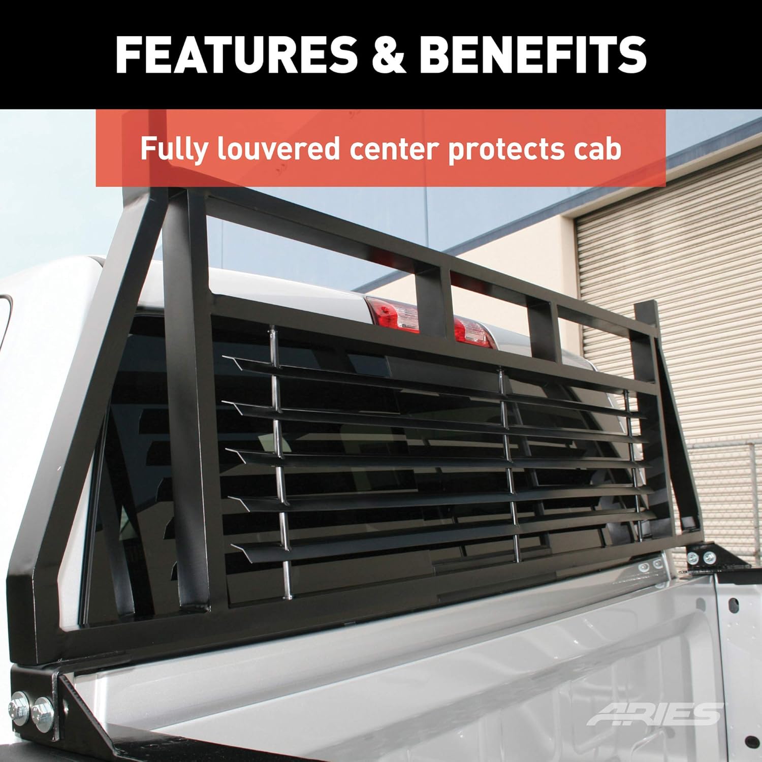ARIES 111000 Classic Heavy-Duty Black Steel Truck Headache Rack Cab Protector, Select Chevrolet, Ford, Dodge, GMC, Ram