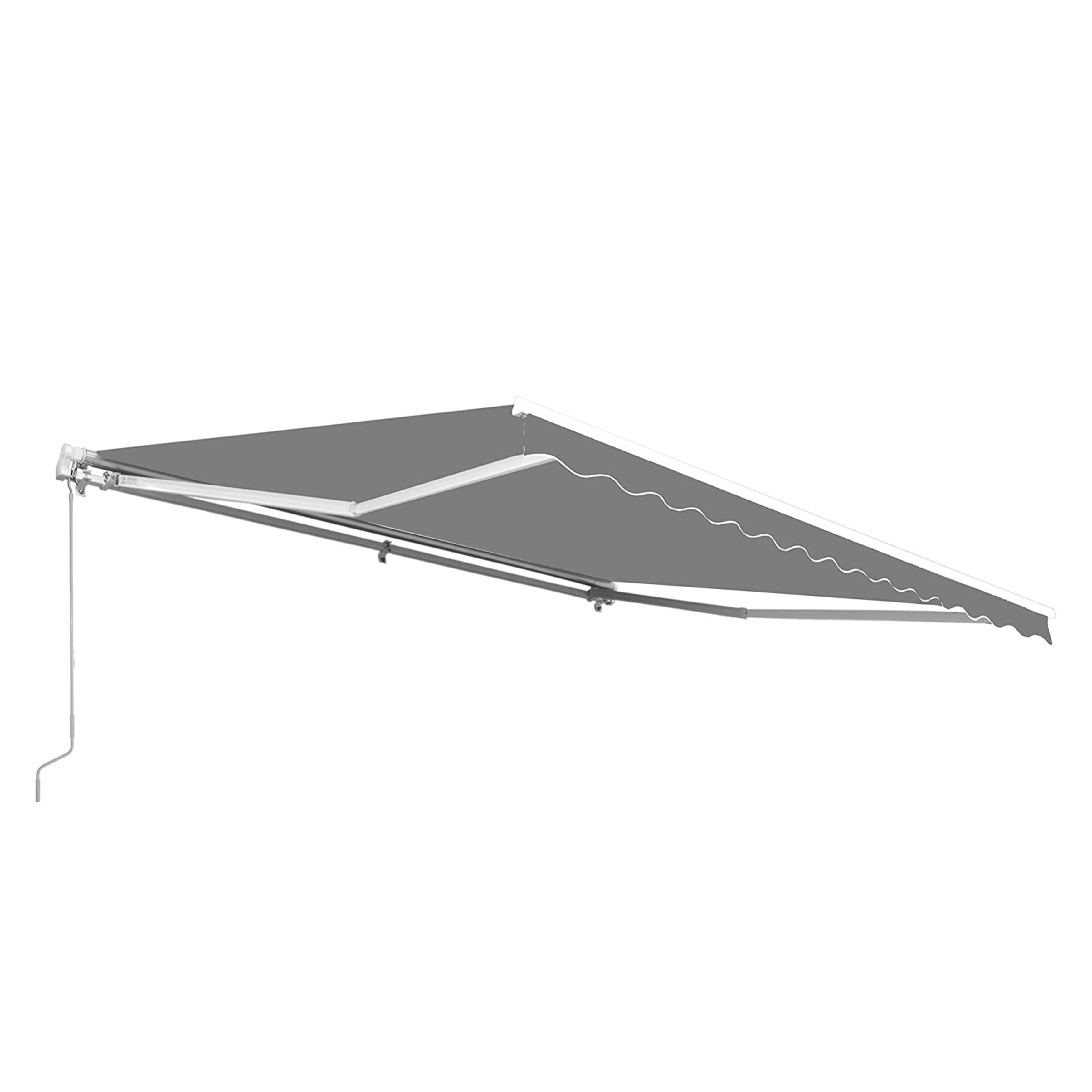 Aleko AWM6.5X5GY80 Retractable Patio Deck Awning Motorized 6.5 x 5 ft Grey
