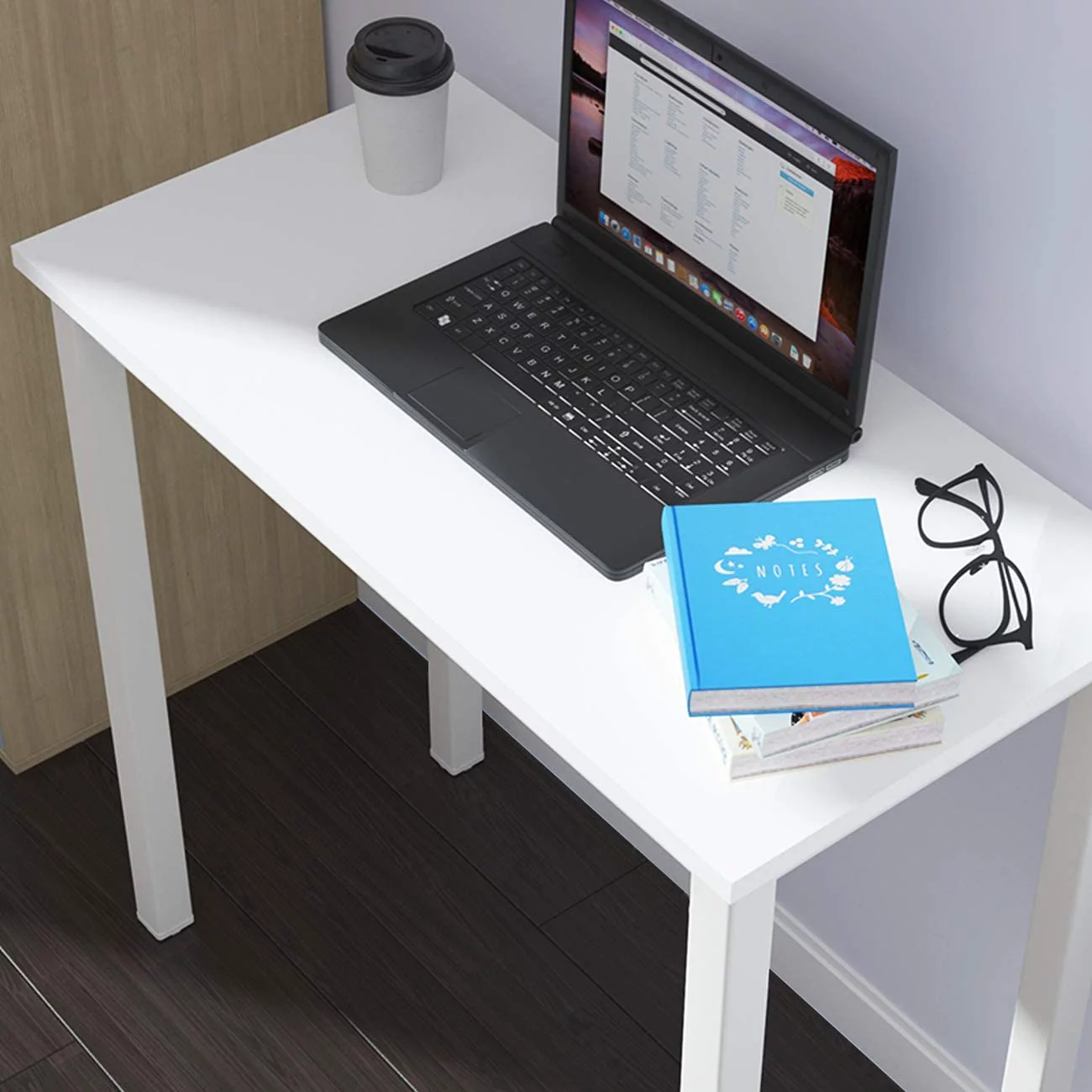SOGES Small Computer Desk 31.5 inches Sturdy Writing Desk for Small Spaces, White