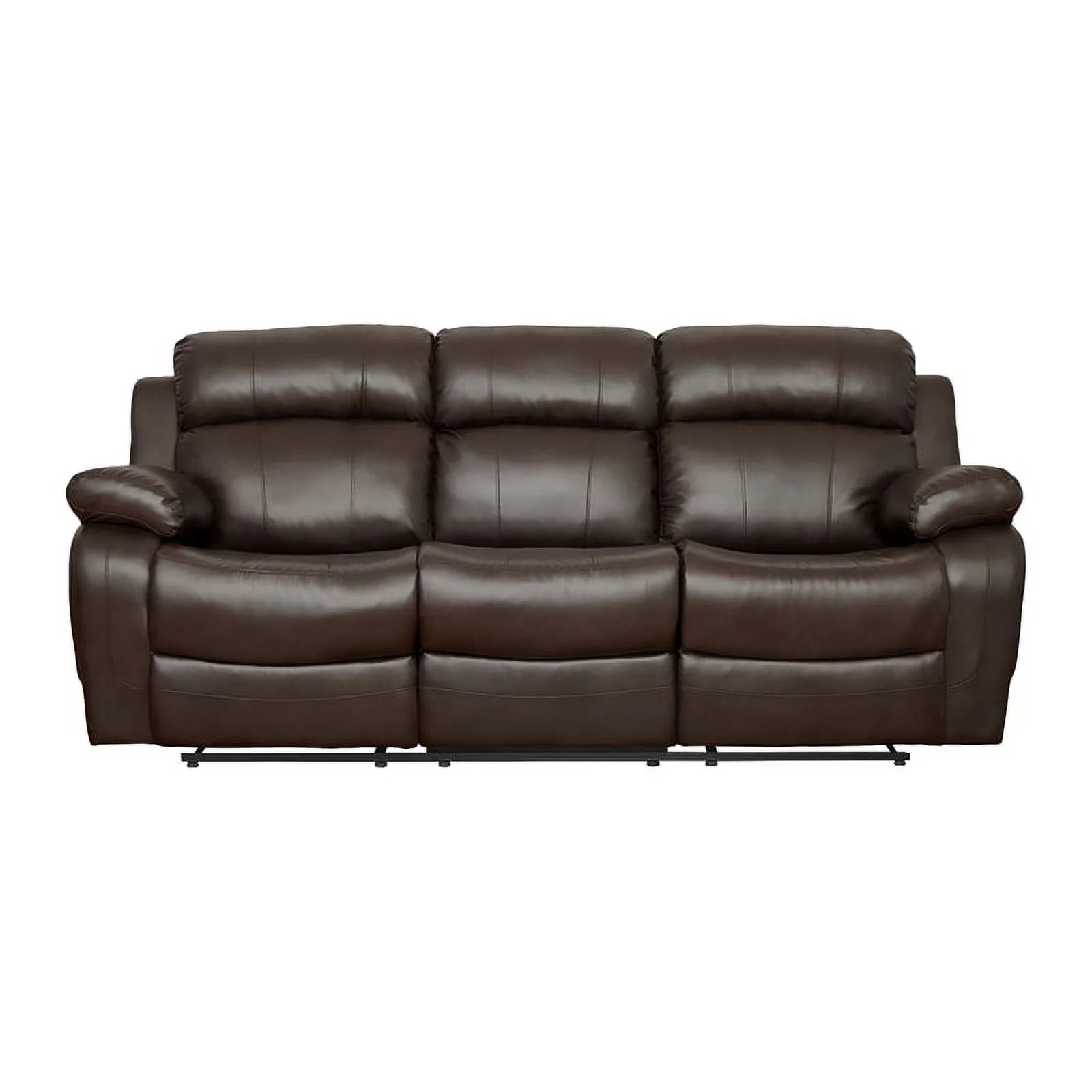 Lexicon Marille Double Reclining Sofa with Center Drop-Down Cup Holders in Brown