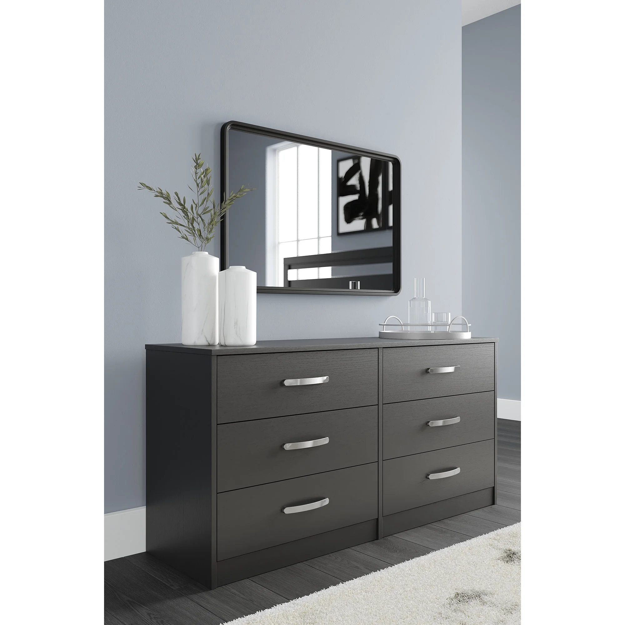 Signature Design by Ashley Casual Finch 6 Drawer Dresser, Black