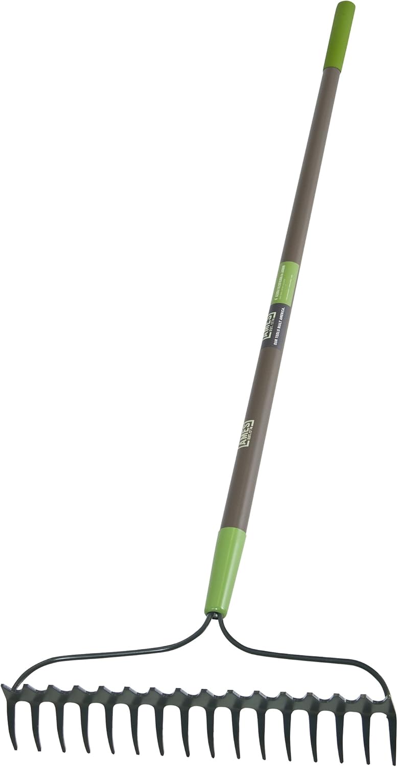 AMES 28252100 16-Tine Steel Double Play Bow Rake with Fiberglass Handle, 64-Inch Pack of 2