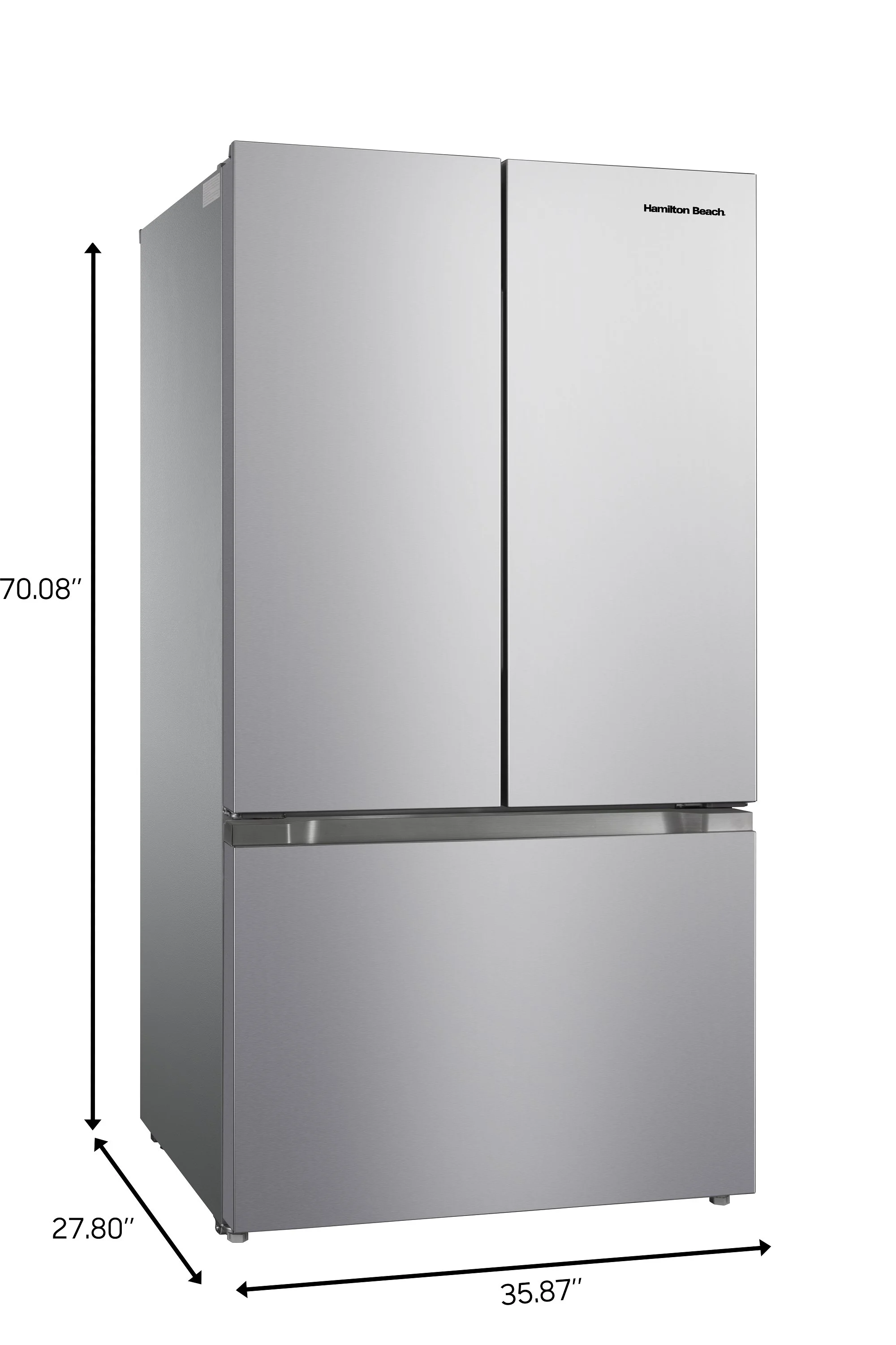 Hamilton Beach, 20.3 Cu. ft. French Door Refrigerator, Platinum Silver, HZ7602 - Radiant Selections