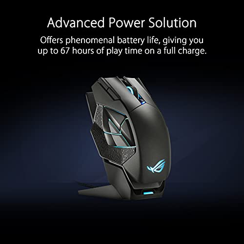 ASUS ROG Spatha X Wireless Gaming Mouse (Magnetic Charging Stand, 12 Programmable Buttons, 19,000 DPI, Push-fit Hot Swap Switch Sockets