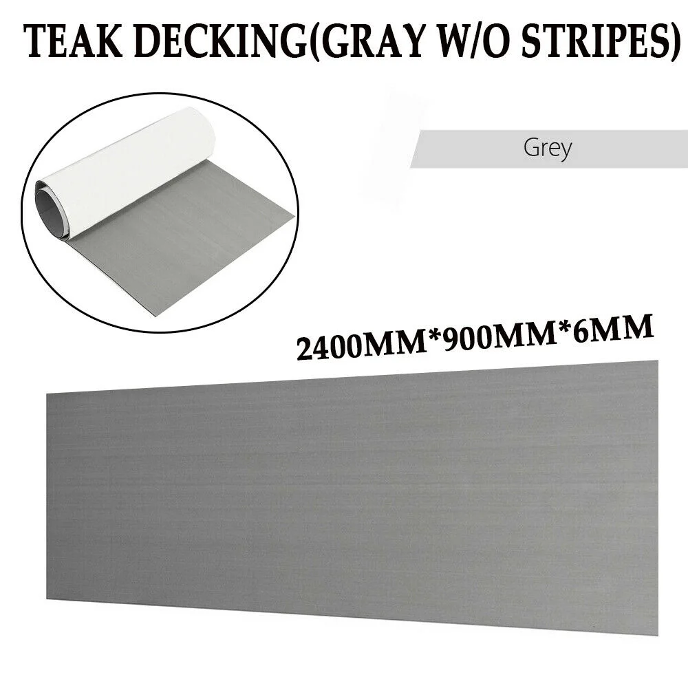Wuzstar Non-Slip EVA Foam Faux Teak Floor Decking Sheet for Yacht Marine Floor Carpet Boat Flooring Pad (94.5" x 35.4", Dark Gray)