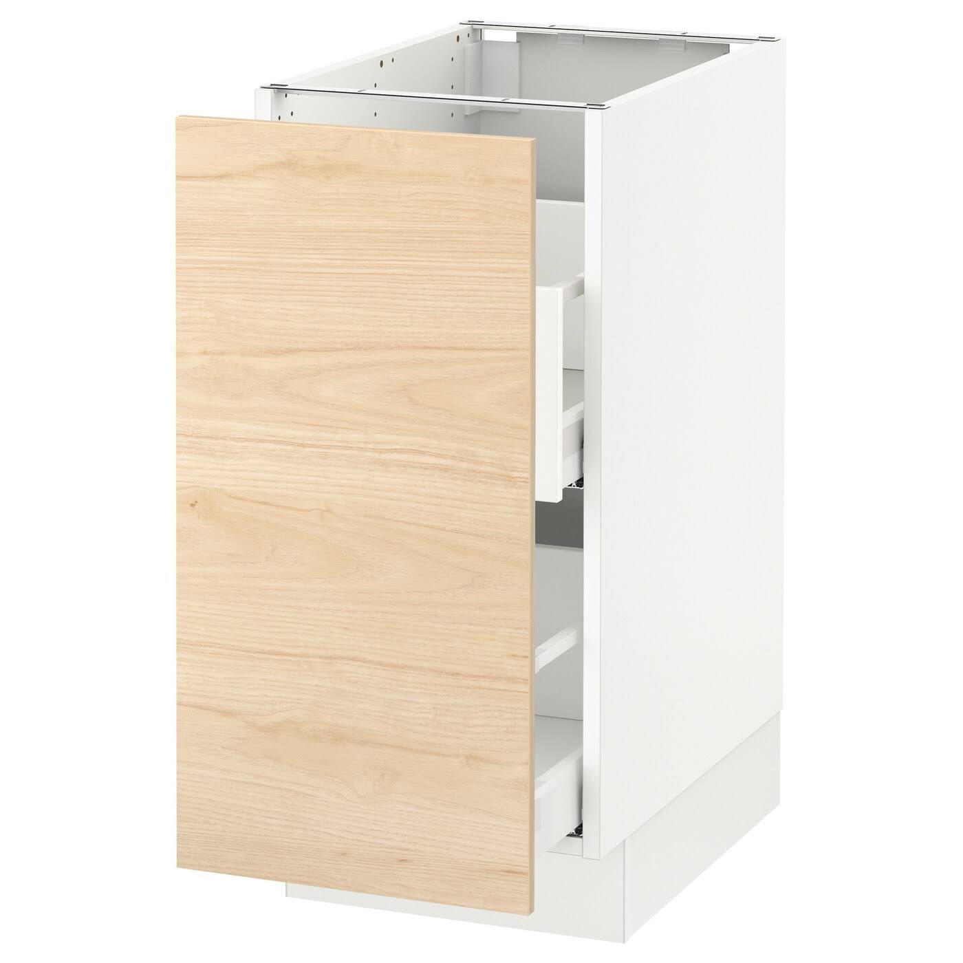 IKEA - SEKTION Base Cabinet for Sorting + 1 DOOR, White Maximera/Askersund Light Ash Effect, 15x24x30 09217298