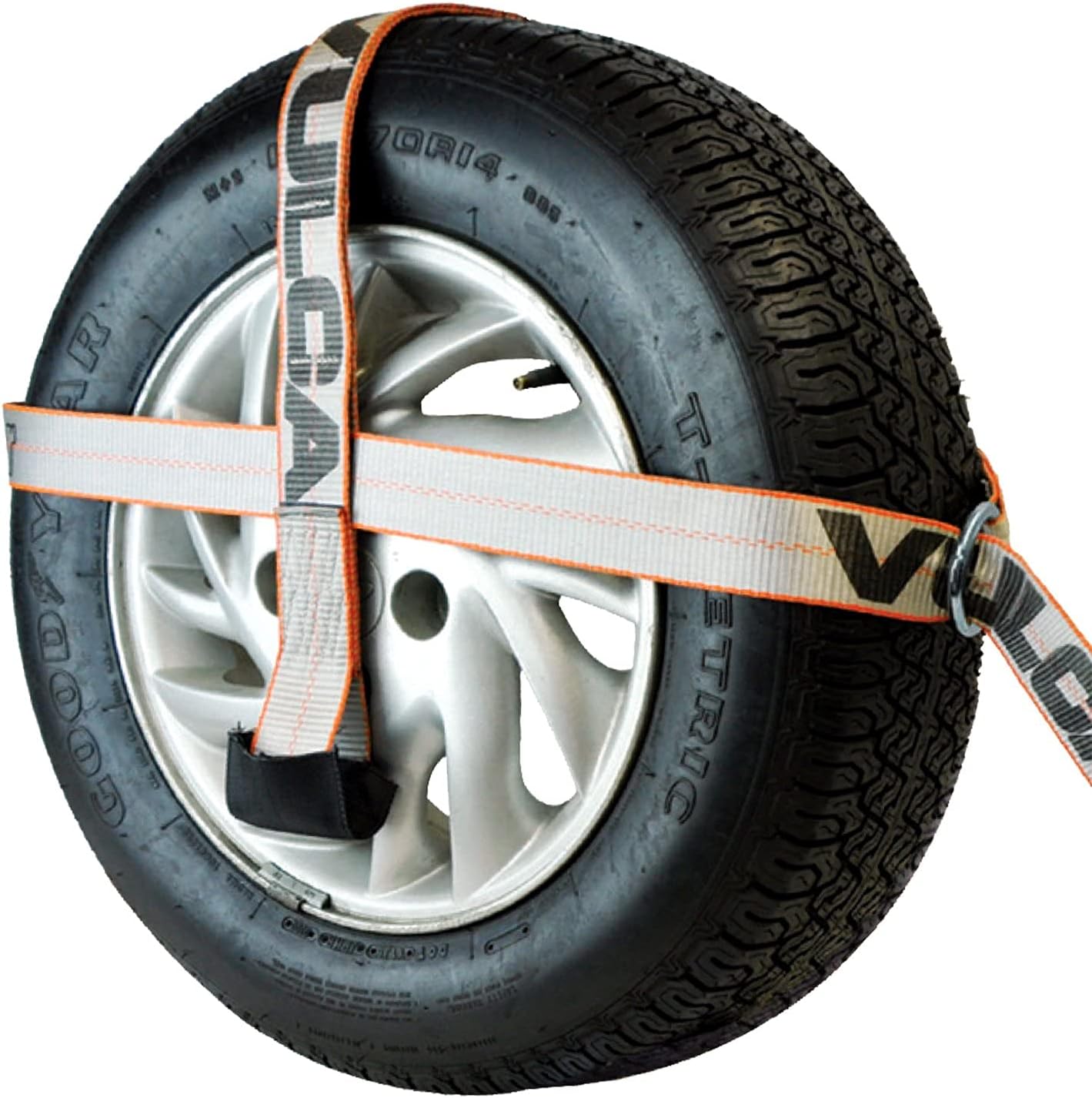 VULCAN Car Tie Down Kit - Adjustable Loop - Snap Hooks - Classic Yellow - Complete Kit Includes 4 Straps and 4 Ratchets