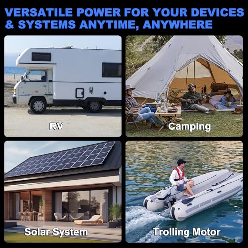 12V 100Ah BCI Group 24 LiFePO4 Battery, 100A BMS Rechargeable Mini Lithium Battery with Low-Temp Protection, Up to 15000 Cycles Perfect for RV