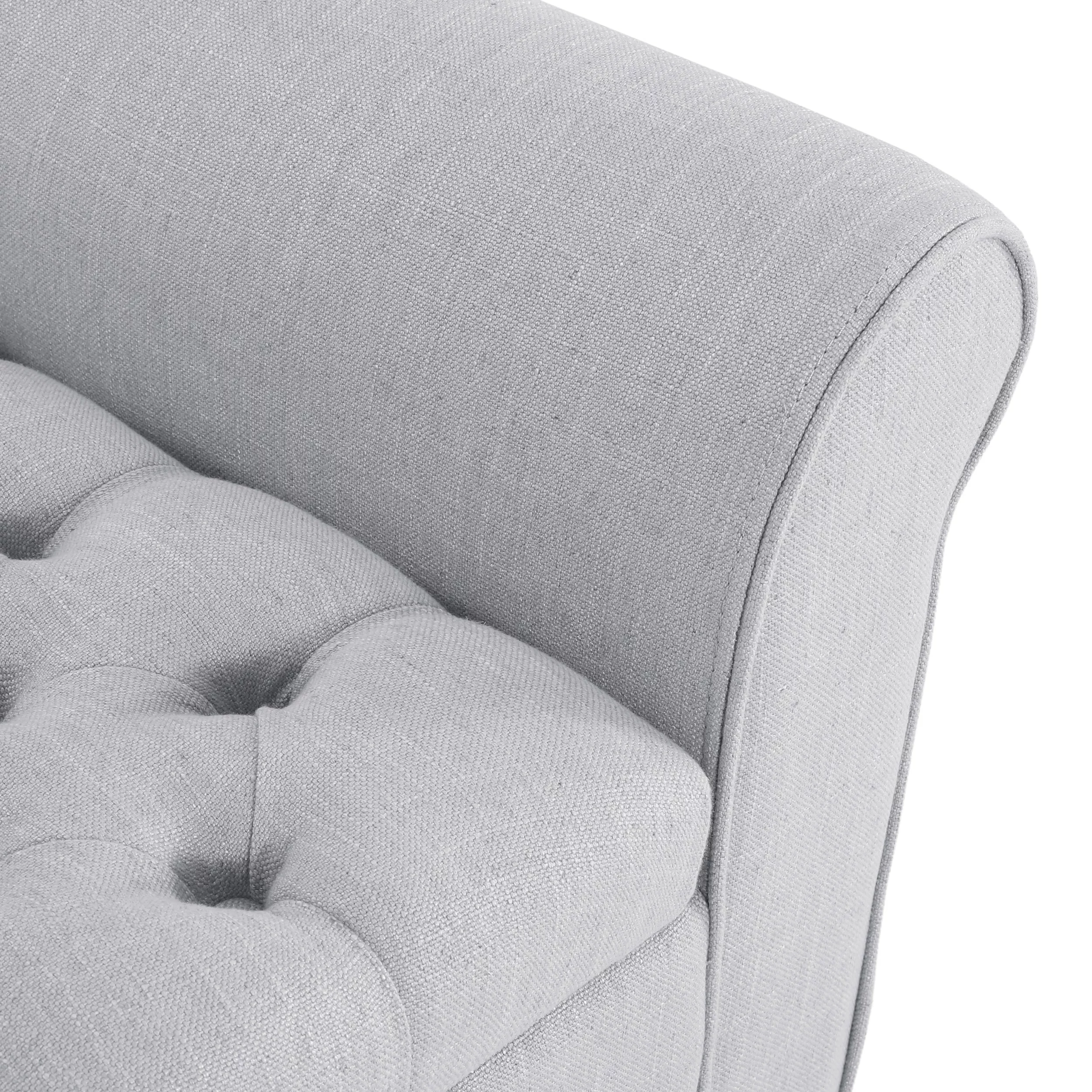 Noble House Sheffield Contemporary Rolled Arm Fabric Storage Ottoman Bench, Light Gray and Dark Brown - Radiant Selections