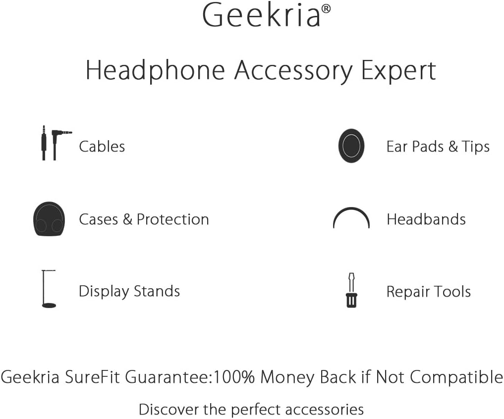 Geekria UltraShell Case for Large-Sized Over-Ear Headphones, Replacement Protective Hard Shell Travel Carrying Bag with Cable Storage