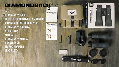 Vortex Optics Diamondback HD 12x50 Binoculars - HD Optical System, Non-slip Grip, Waterproof, Fogproof, Shockproof, Included GlassPak - Unlimited