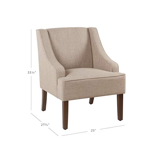 HomePop Velvet Swoop Arm Accent Chair, Suri Blue
