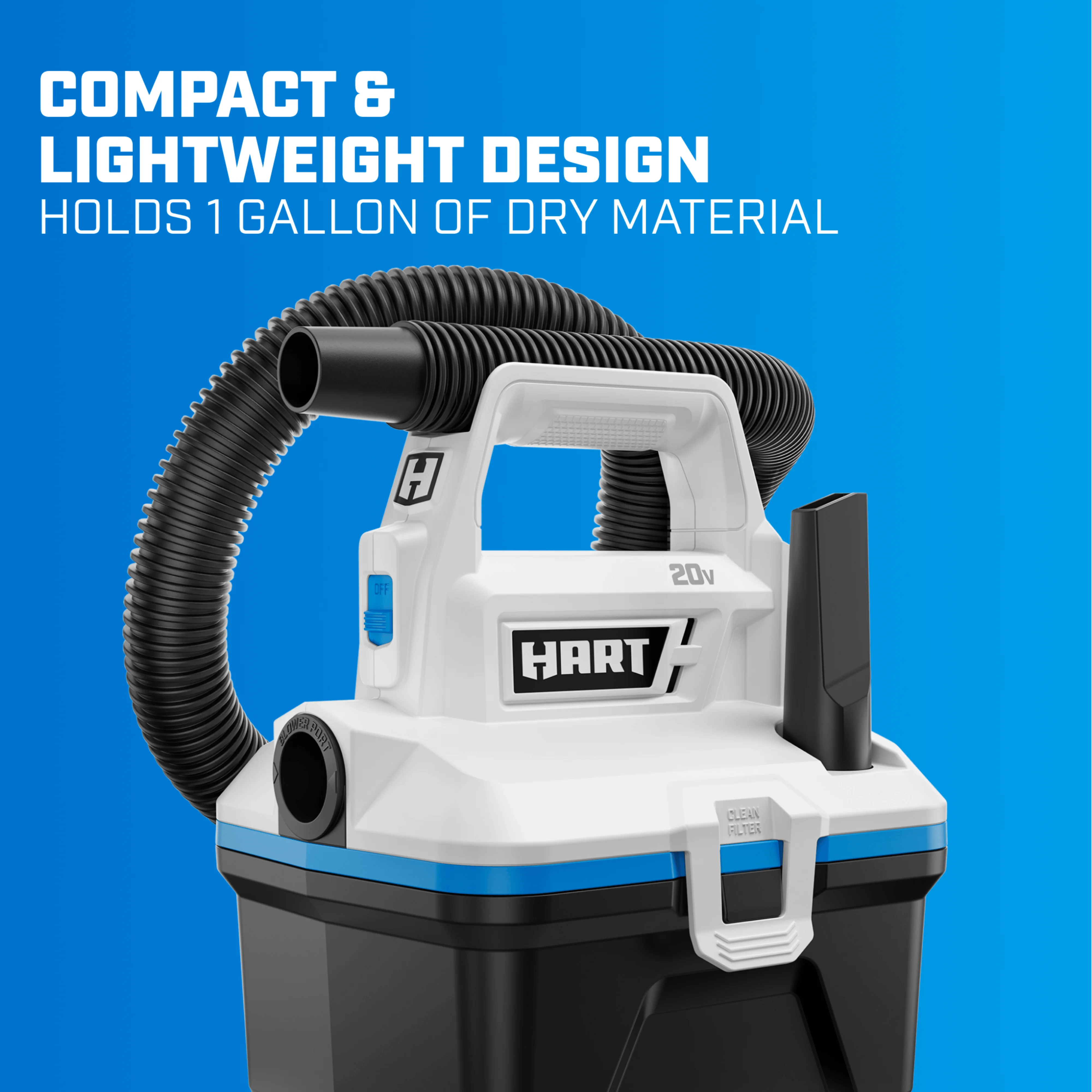 HART 20-Volt 1 Gallon Wet/Dry Vacuum Kit (1) 20-Volt Lithium-Ion Battery
