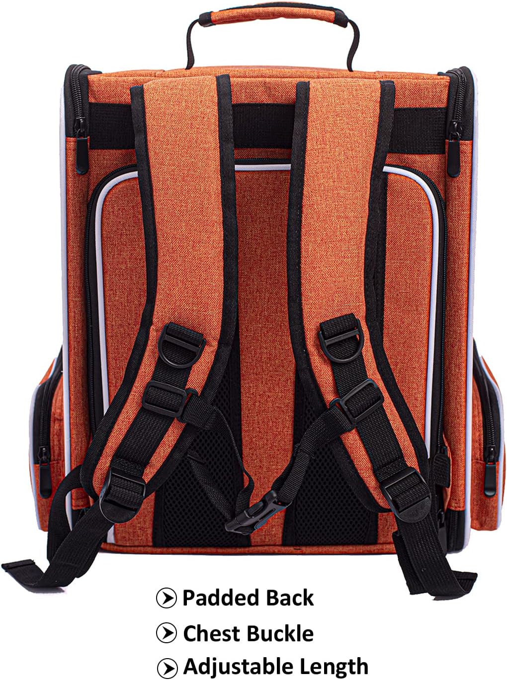 Expandable Cat Backpack Carrier, Backpack for Cat and Small Dog, Breathable Kitten Travel Hiking Backpack, Airline Approved (Orange, Back Extension)