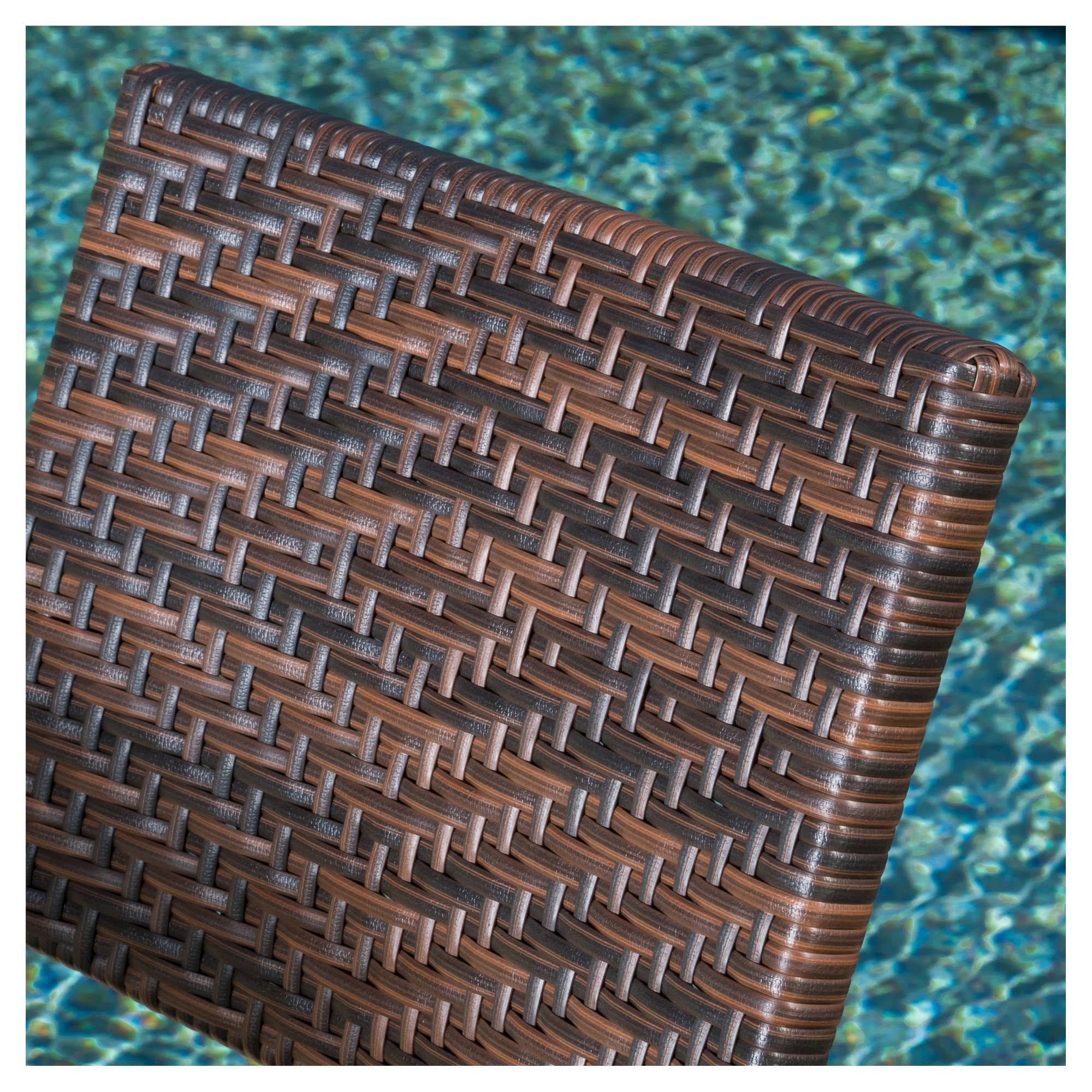 El Paso Set of 2 Wicker Patio Folding Chairs Brown Christopher Knight