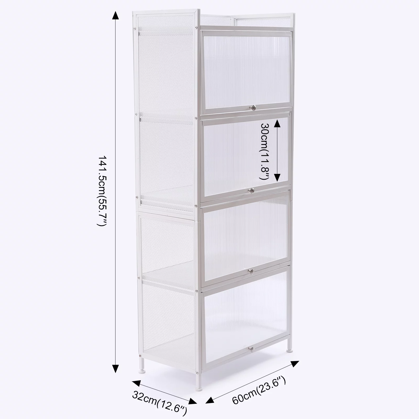 Loyalheartdy 5-Tier White Storage Cabinet w/4 Flip Doors Utility Kitchen Buffet Pantry Sideboard Rack Book Clothes Organizer Stand