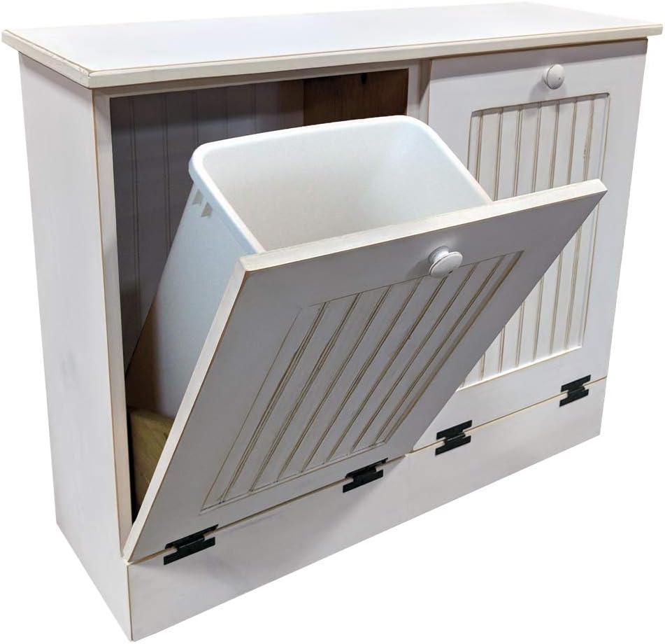 Sawdust City Double Tilt Out Wooden Trash Cabinet (Old Sage)