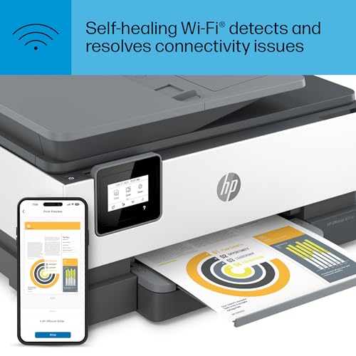 HP OfficeJet 8015e Wireless Color All-in-One Printer, 6 month Instant Ink trial included