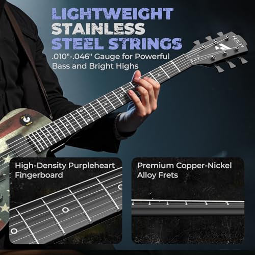 Fesley 39" LP Electric Guitar Kit: Full Size Solid Body Electric Guitars for Beginners with Humbucker Pickups,Poplar Body,Mahogany Neck,22 Frets