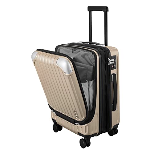 LEVEL8 Grace Carry on Luggage Airline Approved, 20 Inch Expandable Hardside Suitcases with wheels, Abs+Pc Harshell Spinner Luggages with Tsa Lock, Red