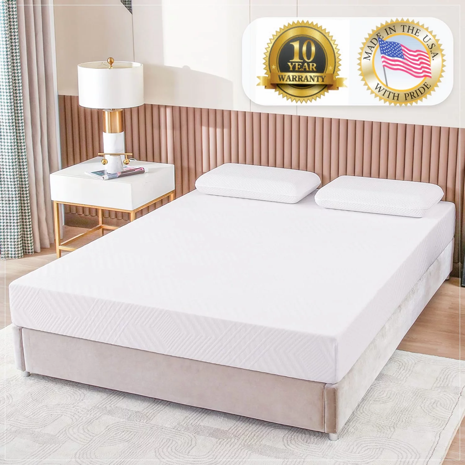 10" RV Mattress Short King Size for RVs, Campers & Trailers, 75*72*10", Memory Foam Mattress in a Box