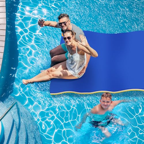 9/12/18 Ft Floating Water Mat – Heavy-Duty 3-Layer XPE Foam Pool Lake Floating Pad, Extra Large Capacity Water Lily Raft for Pool Parties, Beach