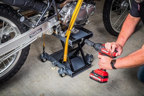 Powerbuilt Deluxe Motorcycle and Utility Lift, Lock Wheels, Strap Hooks, Transmissions, ATV, Hand Driven or Power Tool - 941877ECE