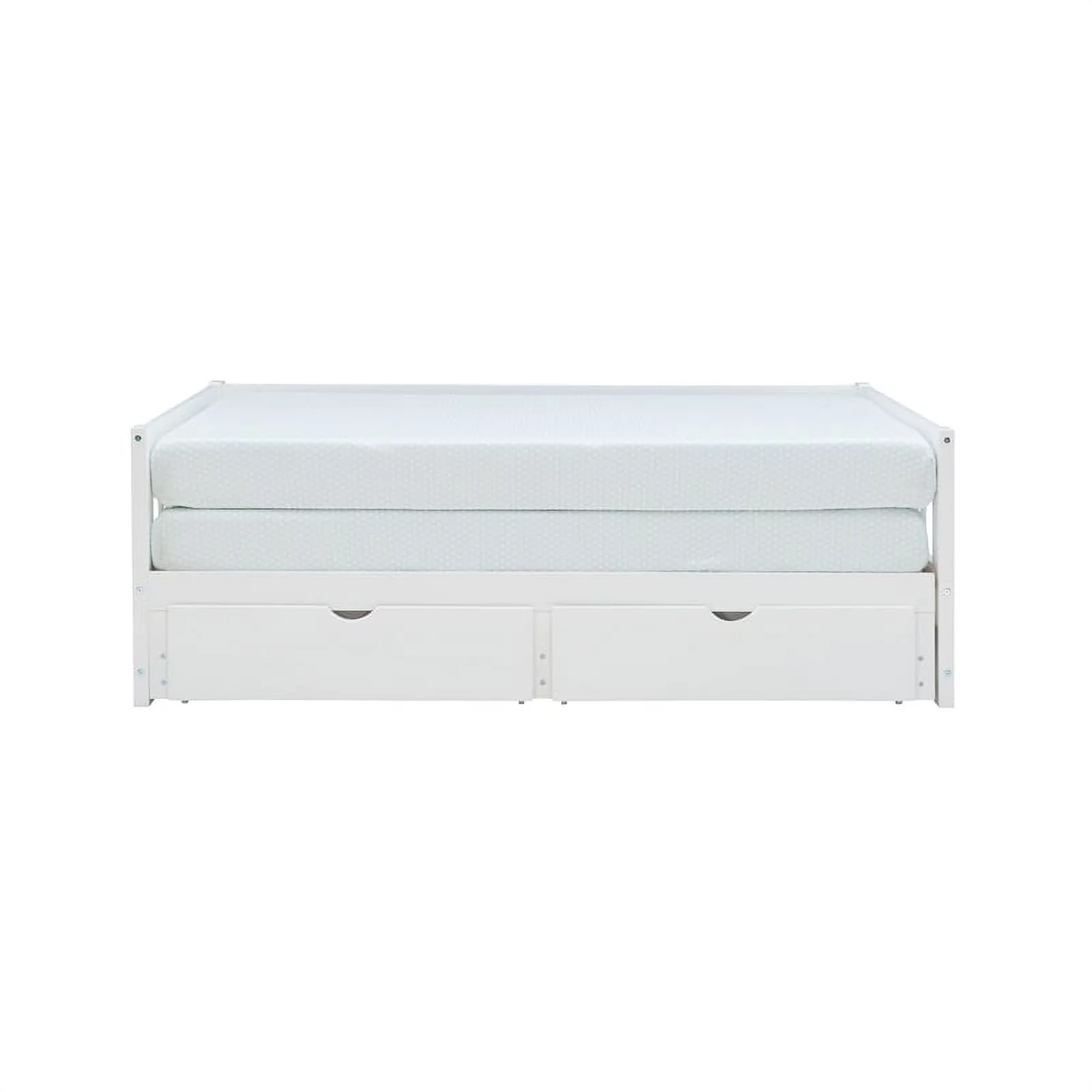 Linon Macey Wood Storage Trundle Daybed in White