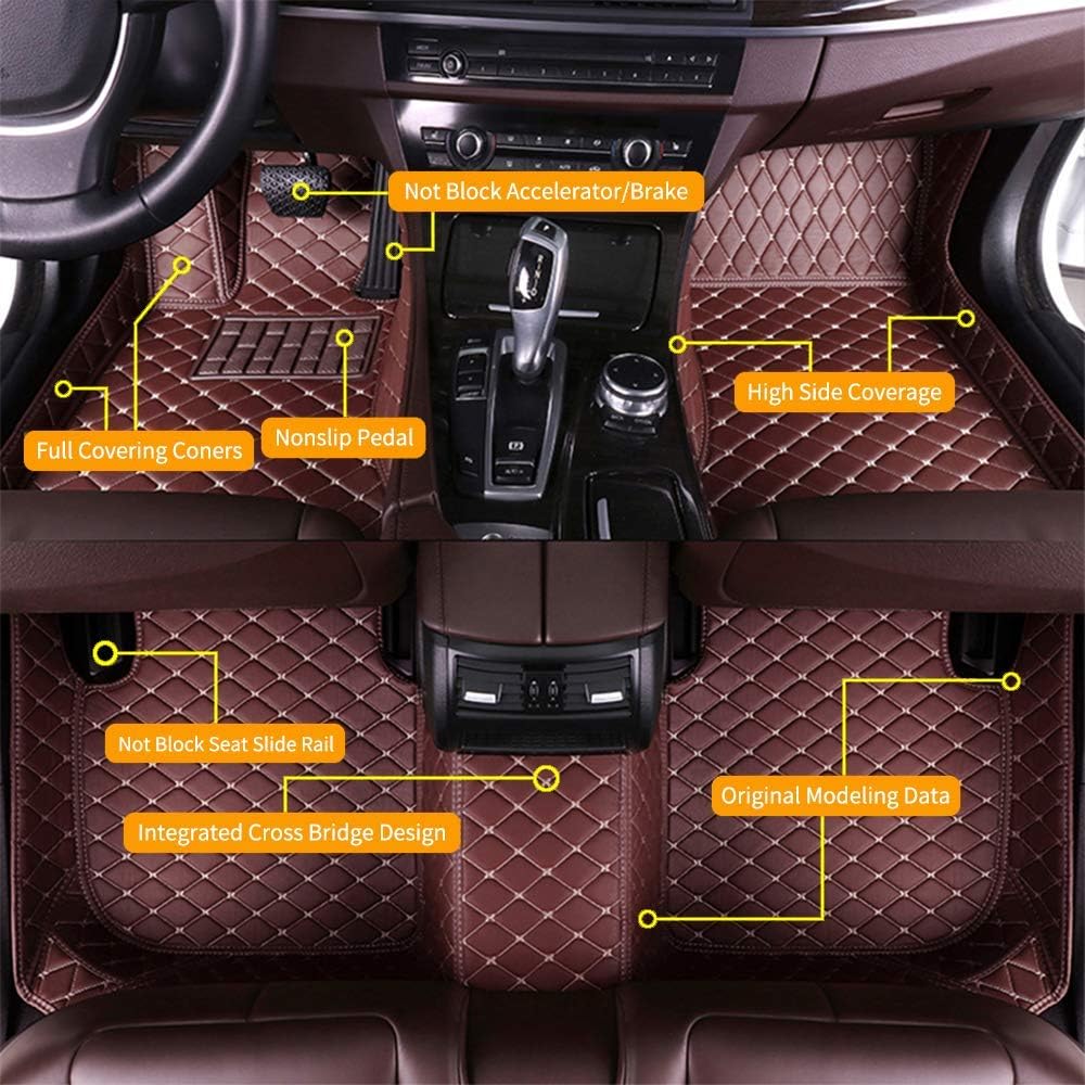 Custom Car Floor Mats for Lexus RX270 RX350 RX330 2007-2015 Waterproof Anti-Skid Luxury Leather Full Coverage Liner Front ＆ Rear Mat/Set Beige