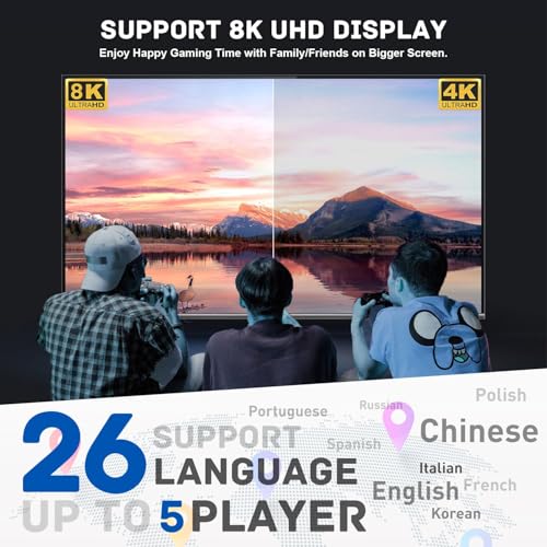 Kinhank Retro Game Console with 100000+Games,Super Console CUBE X3 Video Game Console with EmuElec 4.5/Android 9/CoreE,8K Output,2.4+5G,BT 4.0