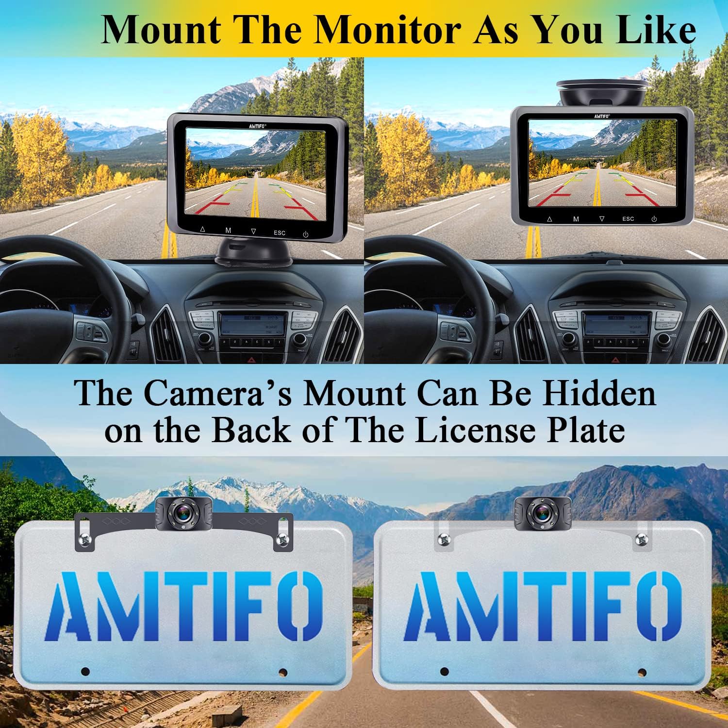 Back up Camera Systems for Car Wired Kit HD 1080P Backup Camera for Truck with 5 Inch Monitor, Rear View Cameras Easy to Install