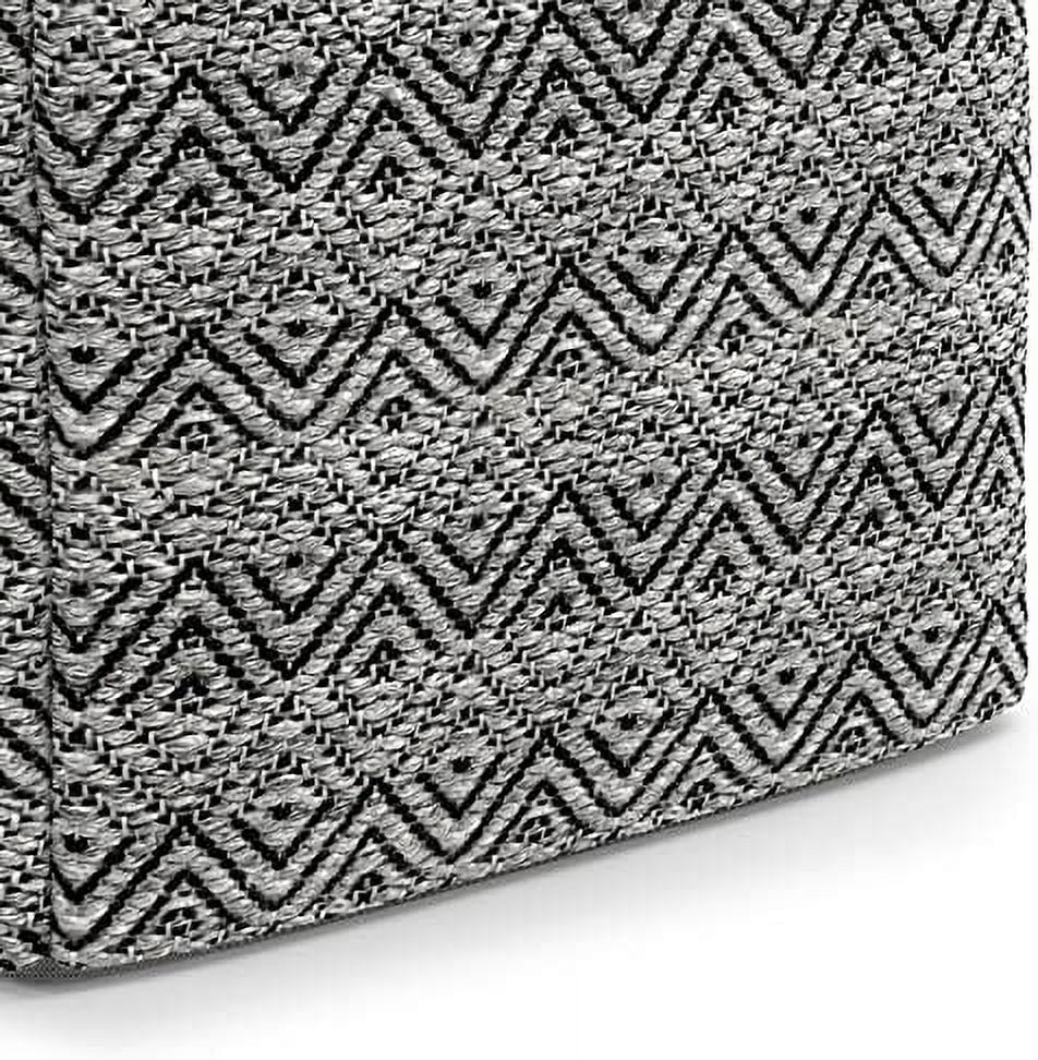 Boho Square Pouf Ottoman, Small Hand Knitted Hassock Footrest For Living Room, Cotton Woven Bean Bag Foot Stool For Couch