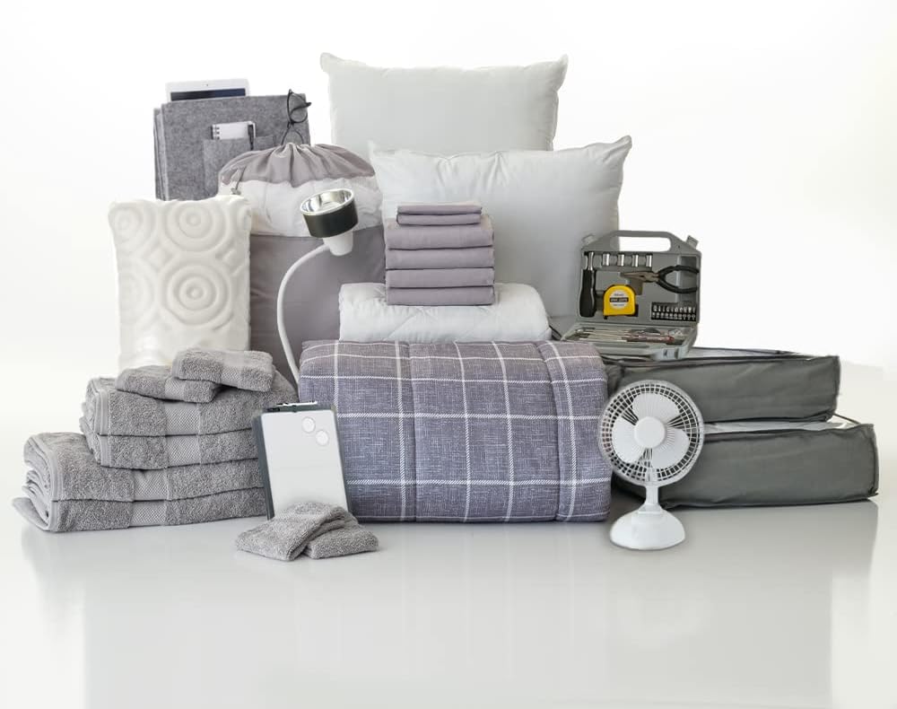 OCM College Dorm Room 25-Piece Complete Campus Pak Trunk Bundle | Twin XL Bedding