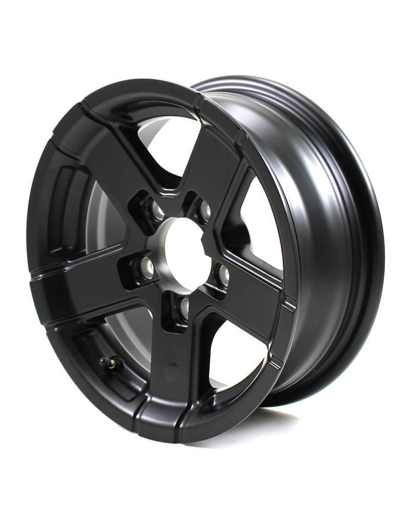 HiSpec 14x5.5 5-Lug on 4.5x22 Aluminum Series 07 Trailer Wheel - Full Black - 745545FPBM - Megean
