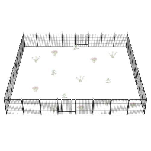 FXW Garden Fence 40in(H) x 36.0ft(L), 16 Panels Decorative Dog Fence Outdoor for The Yard – Heavy Duty Metal Animal Barrier for Dog and Rabbit